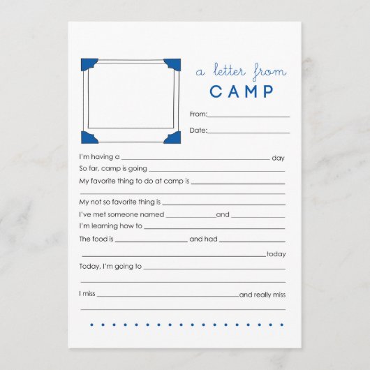 キャンプの手紙セット ノートカード (正面)