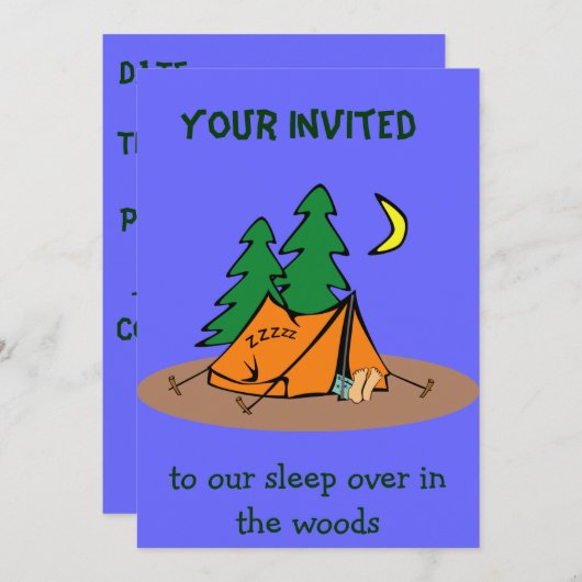 キャンプの招待 招待状 (正面/裏面)