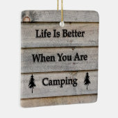 キャンプの方が生活が良い セラミックオーナメント (右)