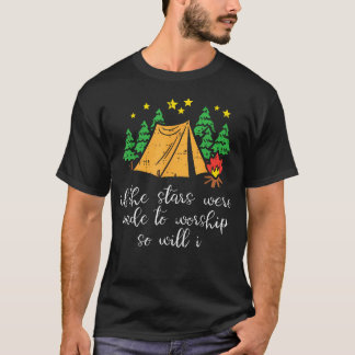 キャンプの星、崇拝するために造られた、クリスチャンキャンパー Tシャツ