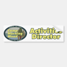 キャンプの朝の木製のバンパーステッカー