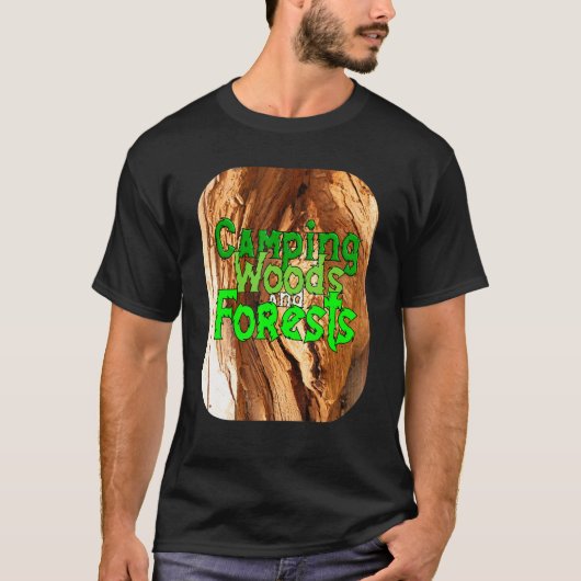 キャンプの森と森林、アウトドアを生きる、研究開発(&R) Tシャツ (正面)
