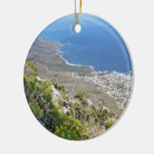 キャンプの湾上のテーブルの山景色のハイキング セラミックオーナメント (左)