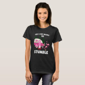 キャンプの準備をしようフラミンゴ飲み物 Tシャツ (正面フル)