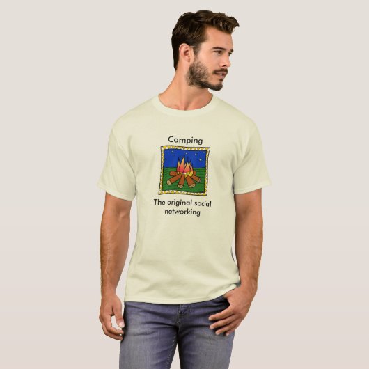キャンプの火元の社会的なネットワーク… Tシャツ (正面フル)