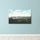 キャンプの空中表示27油フィールドCoalinga, CA キャンバスプリント (インサイチュ (ウッドフロア))