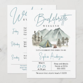 キャンプの花嫁お別れパーティー週末招待状 招待状