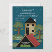 キャンプの誕生日のパーティの招待状 招待状 (正面)