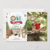 キャンプの誕生日写真招待状 招待状 (正面)