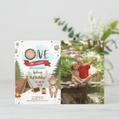 キャンプの誕生日写真招待状 招待状 (スタンド正面)