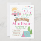キャンプの誕生日 招待状 (正面)