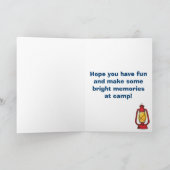 キャンプの赤いランタンの挨拶状で楽しい時を過して下さい カード (内部)