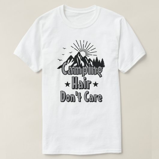 キャンプの髪は気にしない Tシャツ (デザイン正面)