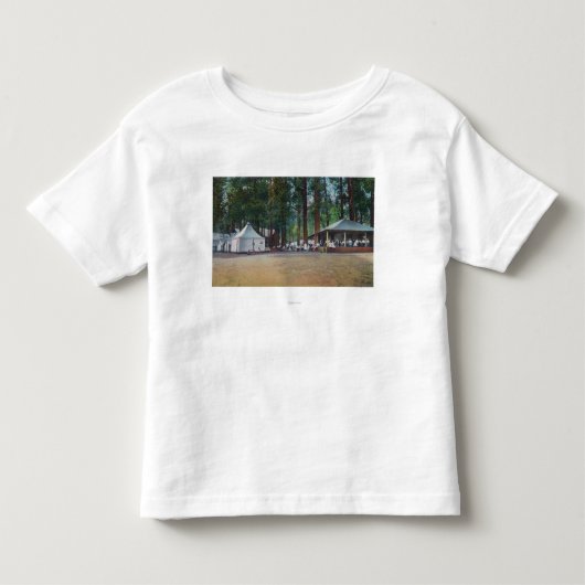キャンプのCurryYosemiteの国立公園、カリフォルニアの眺め トドラーTシャツ (正面)