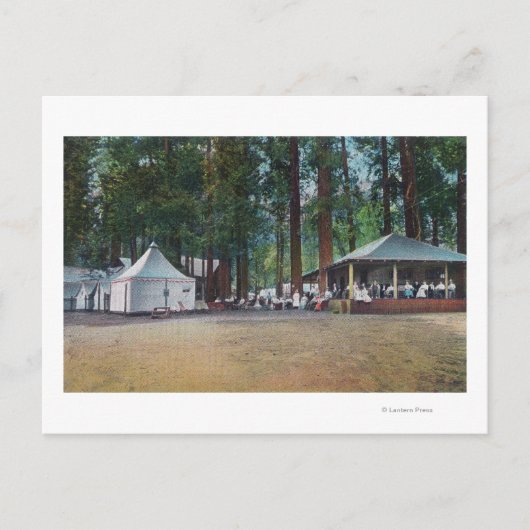 キャンプのCurryYosemiteの国立公園、カリフォルニアの眺め ポストカード (正面)