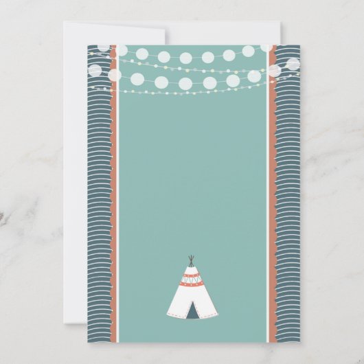 キャンプのSleepoverの男の子の誕生日の招待状 招待状 (裏面)