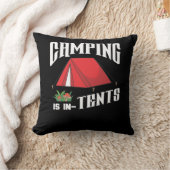 キャンプはキャンピングカーのためのテントのおもしろいのギフトにあります クッション (ブランケット)