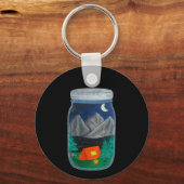 キャンプはジャムテントとジャーの山々 キーホルダー (正面)