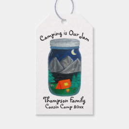 キャンプはジャムテントとジャーの山々 ギフトタグ