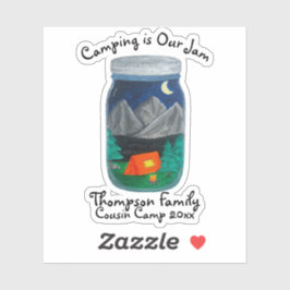 キャンプはジャムテントとジャーの山々 シール