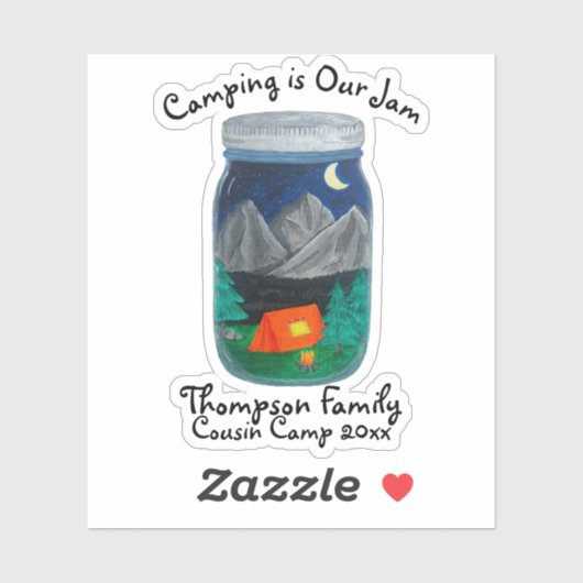 キャンプはジャムテントとジャーの山々 シール (シート)