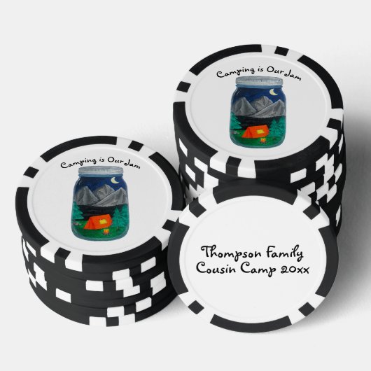 キャンプはジャムテントとジャーの山々 ポーカーチップ (積み重ね)