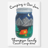 キャンプはジャムテントとジャーの山々 マグネット (正面)