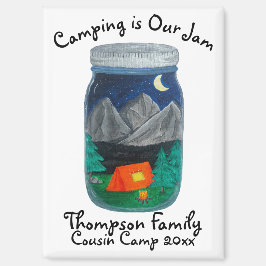 キャンプはジャムテントとジャーの山々 マグネット