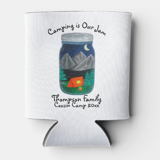 キャンプはジャムテントとジャーの山々 缶クーラー (正面)