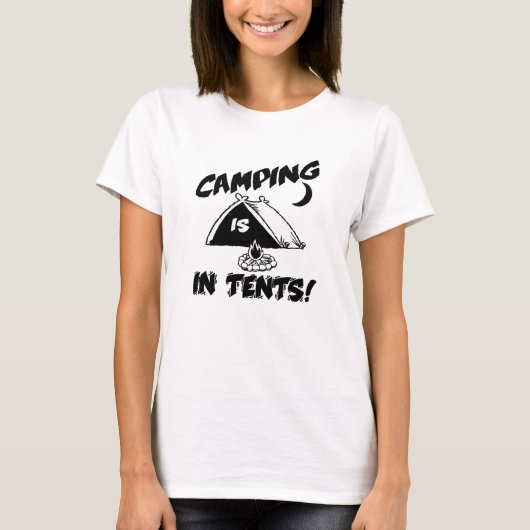 キャンプはテントのワイシャツにあります Tシャツ (正面)