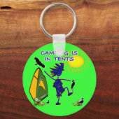 キャンプはテントの中で激しい キーホルダー (正面)