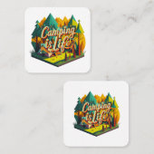 キャンプは人生だ スクエア名刺 (正面/裏面)