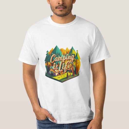 キャンプは人生 Tシャツ (正面)