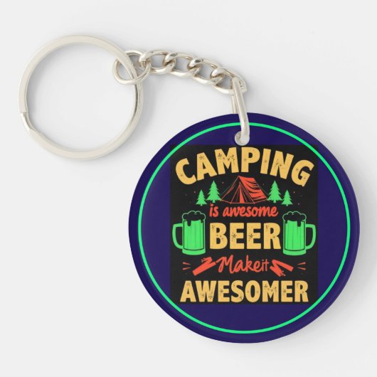 キャンプは最高 ビールでさらに最高-67357 キーホルダー (正面)