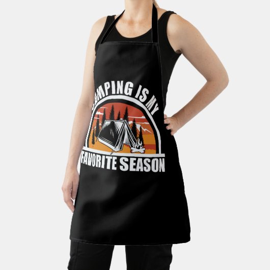 キャンプは私お気に入りののシーズンカおもしろいンパースローガン エプロン (インサイチュ)