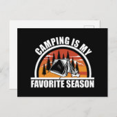 キャンプは私お気に入りののシーズンカおもしろいンパースローガン シーズンポストカード (正面/裏面)