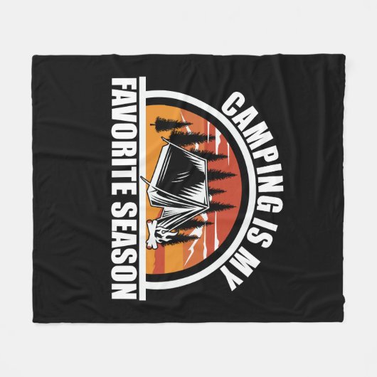 キャンプは私お気に入りののシーズンカおもしろいンパースローガン フリースブランケット (正面(横))