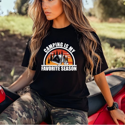 キャンプは私お気に入りののシーズンカおもしろいンパースローガン Tシャツ