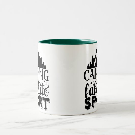 キャンプは私のお気に入りのスポーツ ツートーンマグカップ (中央)