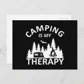 キャンプは私のセラピーおもしろいキャンパーのスローガン シーズンポストカード (正面/裏面)