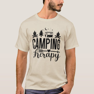 キャンプは私のセラピーTシャツ | 楽しいアウトドアキャンプ Tシャツ