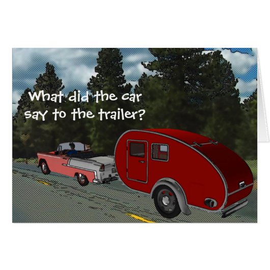 キャンプは私の人生おもしろいの冗談グリーティングカード (正面横)