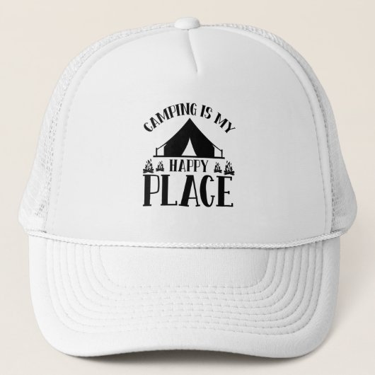 キャンプは私の幸せな場所だ キャップ (正面)