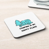 キャンプは私の幸せな場所で懸命プラスチック コースター (左側)