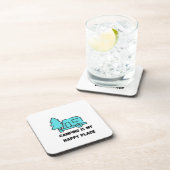 キャンプは私の幸せな場所で懸命プラスチック コースター (右側)