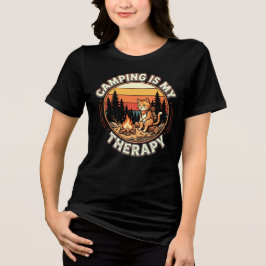 キャンプは私の癒し 猫好きのアウトドア・アドベンチャー トライブレンドＴシャツ