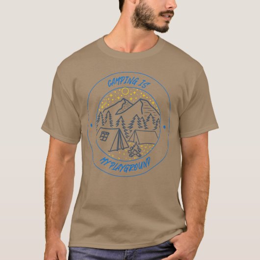 キャンプは私の遊び場 スター レトロ Tシャツ (正面)