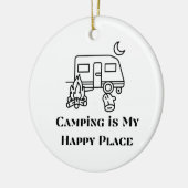 キャンプはMy Happy Place on a セラミックオーナメント (左)