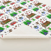 キャンプまたは中西部をテーマにしたハッピーキャンパー シェルパブランケット (3/4)