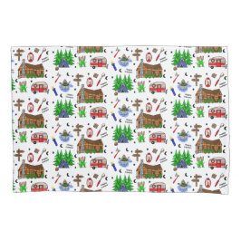 キャンプまたは中西部をテーマにしたハッピーキャンパー 枕カバー